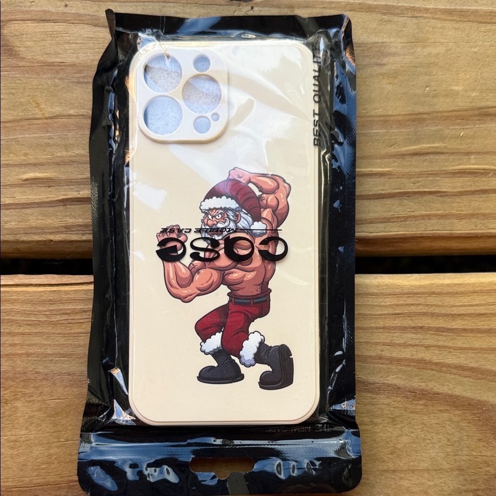 NWT iPhone 13 Pro Max Case Strong Muscle Man Santa Claus Funny Christmas